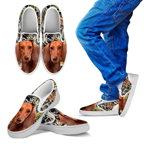 Amazing Dachshund Dog Print Slip Ons For KidsExpress Shipping