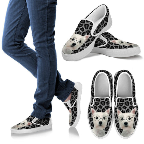 West Highland White Terrier Print Slip Ons For Women