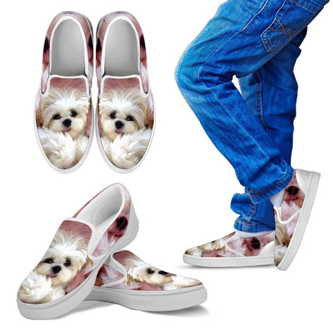 Shih Tzu Print Slip Ons For Kids Express Shipping