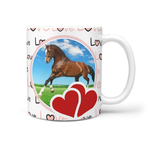 Thoroughbred Horse Print 360 White Mug