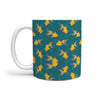 Yellow Fish Print 360 White Mug