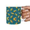 Yellow Fish Print 360 White Mug