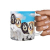 Tibetan Mastiff Dog Mount Rushmore Print 360 White Mug