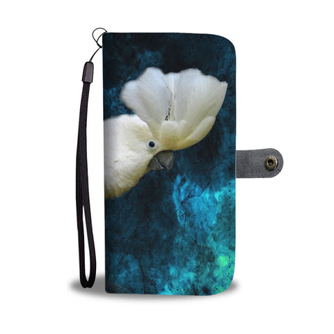 Lovely Umbrella Cockatoo Bird Print Wallet Case