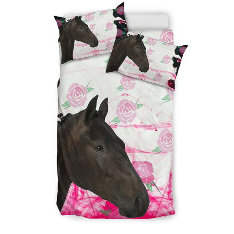 Belgian Warmblood Horse Floral Print Bedding Sets