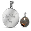 Texas Longhorn Cattle (Cow) Print Circle Pendant Luxury Necklace