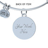 Cute Middle White Pig Print Circle Pendant Luxury Bangle