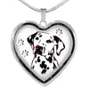 Lovely Dalmatian Dog Print Heart Charm Necklaces