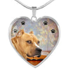 Staffordshire Bull Terrier Print Heart Pendant Luxury Necklace