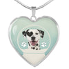 Dalmatian Dog Print Heart Pendant Luxury Necklace
