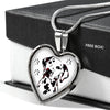 Lovely Dalmatian Dog Print Heart Charm Necklaces