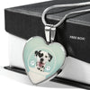Dalmatian Dog Print Heart Pendant Luxury Necklace