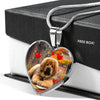Tibetan Mastiff Print Heart Pendant Luxury Necklace