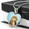 Afghan Hound Dog Print Heart Pendant Luxury Necklace