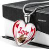 Yorkshire Terrier(Yorkie) Love Print Heart Pendant Luxury Necklace
