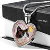 Lovely Snowshoe Cat Print Heart Pendant Luxury Necklace