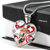 Golden Retriever Print Texas Heart Pendant Luxury Necklace