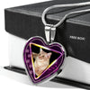 Javanese Cat Print Heart Charm Necklaces