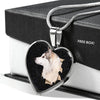 Siberian Husky Dog 3D Print Heart Charm Necklaces