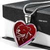 Pit Bull Terrier Dog Print Heart Charm Necklaces