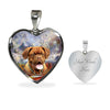 Dogue De Bordeaux Print Heart Pendant Luxury Necklace