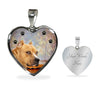 Staffordshire Bull Terrier Print Heart Pendant Luxury Necklace