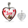 Yorkshire Terrier(Yorkie) Love Print Heart Pendant Luxury Necklace
