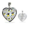 American Goldfinch Bird Print Heart Charm Necklaces