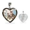 Savannah Cat Print Heart Charm Necklaces