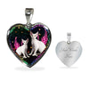 Devon Rex Cat Print Heart Charm Necklaces