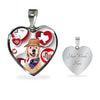 Golden Retriever Print Texas Heart Pendant Luxury Necklace