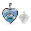 Cornish Rex Cat Print Heart Pendant Luxury Necklace
