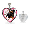 Tibetan Mastiff Dog Print Heart Pendant Luxury Necklace