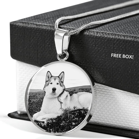Cute Alaskan Malamute Print Luxury Necklace