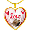 Yorkshire Terrier(Yorkie) Love Print Heart Pendant Luxury Necklace