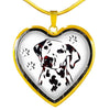 Lovely Dalmatian Dog Print Heart Charm Necklaces