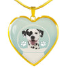 Dalmatian Dog Print Heart Pendant Luxury Necklace