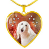 Afghan Hound Print Heart Pendant Luxury Necklace