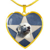 Great Pyrenees Print Heart Pendant Luxury Necklace