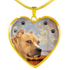 Staffordshire Bull Terrier Print Heart Pendant Luxury Necklace