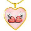 West Highland White Terrier (Westie) Print Heart Charm Luxury Necklace