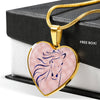 Lovely Horse Art Print Heart Charm Necklaces