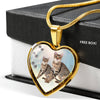 Savannah Cat Print Heart Charm Necklaces