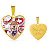 Golden Retriever Print Texas Heart Pendant Luxury Necklace