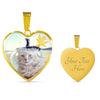 Cute LaPerm Cat Print Heart Pendant Luxury Necklace