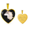 Siberian Husky Dog 3D Print Heart Charm Necklaces