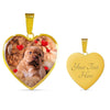 Bordeaux Mastiff Print Heart Pendant Luxury Necklace