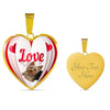 Yorkshire Terrier(Yorkie) Love Print Heart Pendant Luxury Necklace