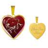 Pit Bull Terrier Dog Print Heart Charm Necklaces