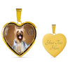 Australian Silky Terrier Dog Print Heart Charm Necklaces